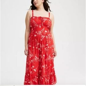 Torrid Red Floral Maxi Dress